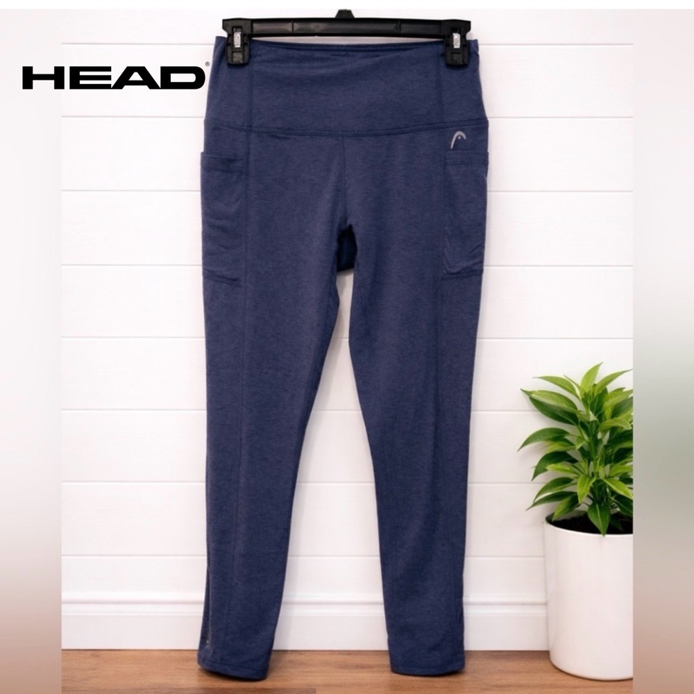 💪🩵💗HEAD Navy Heather Yoga Leggings w/ Pockets | Workout Athletic Pants | Small